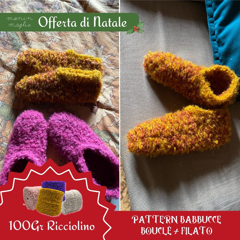 100 gr Ricciolino + Pattern Babbucce Bouclè