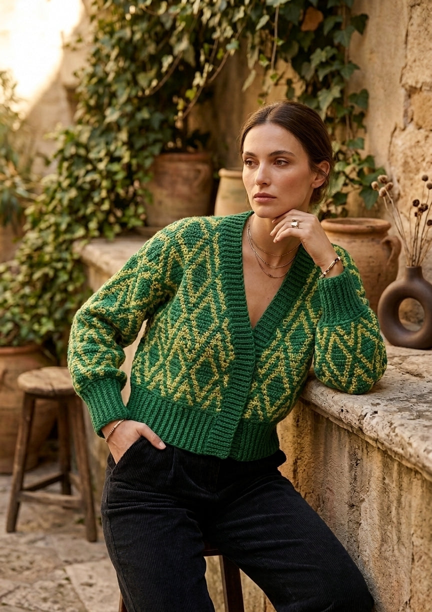 Pattern Giorgio Cardigan all'Uncinetto | Realizzato con Kalipso - Maninmaglia